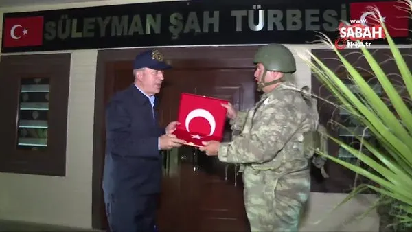 Bakan Akar ve TSK komuta kademesinden Süleyman Şah Türbesi'ne ziyaret | Video