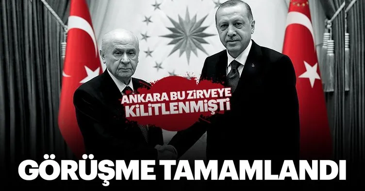 Erdoğan Bahçeli ile Cumhurbaşkanlığı Külliyesi'nde bir araya geldi
