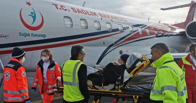 Almanya’da yoğun bakımda tedavi gören öğretmen, ambulans uçakla Türkiye’ye getirildi