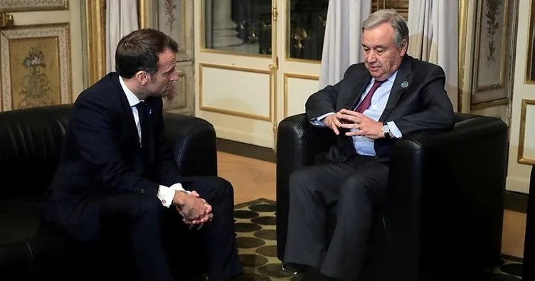 Fransa Cumhurbaşkanı Macron BM Genel Sekreteri Guterres ile görüştü