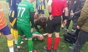 Futbol maçında rakip oyuncu ile çarpışan futbolcu nefessiz kaldı #zonguldak