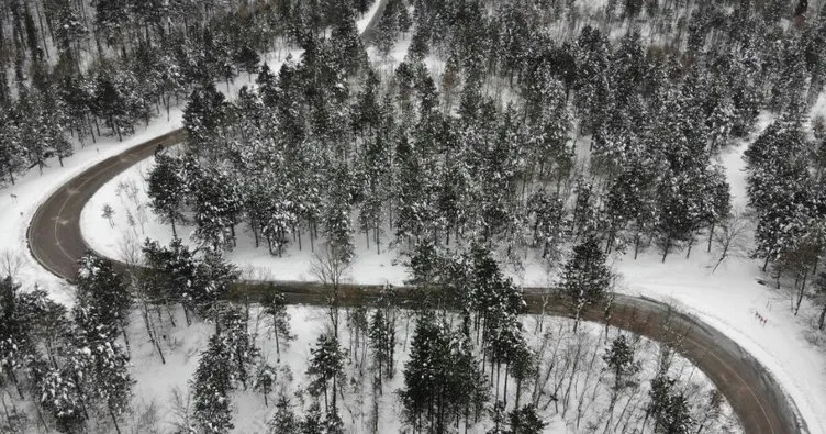 Kar yağışı sonrası Kazdağları havadan böyle görüntülendi