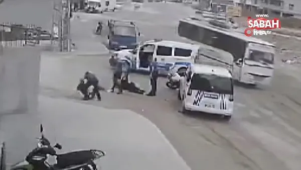 'Dur' ihtarına uymadı, polis çarparak böyle durdurdu | Video
