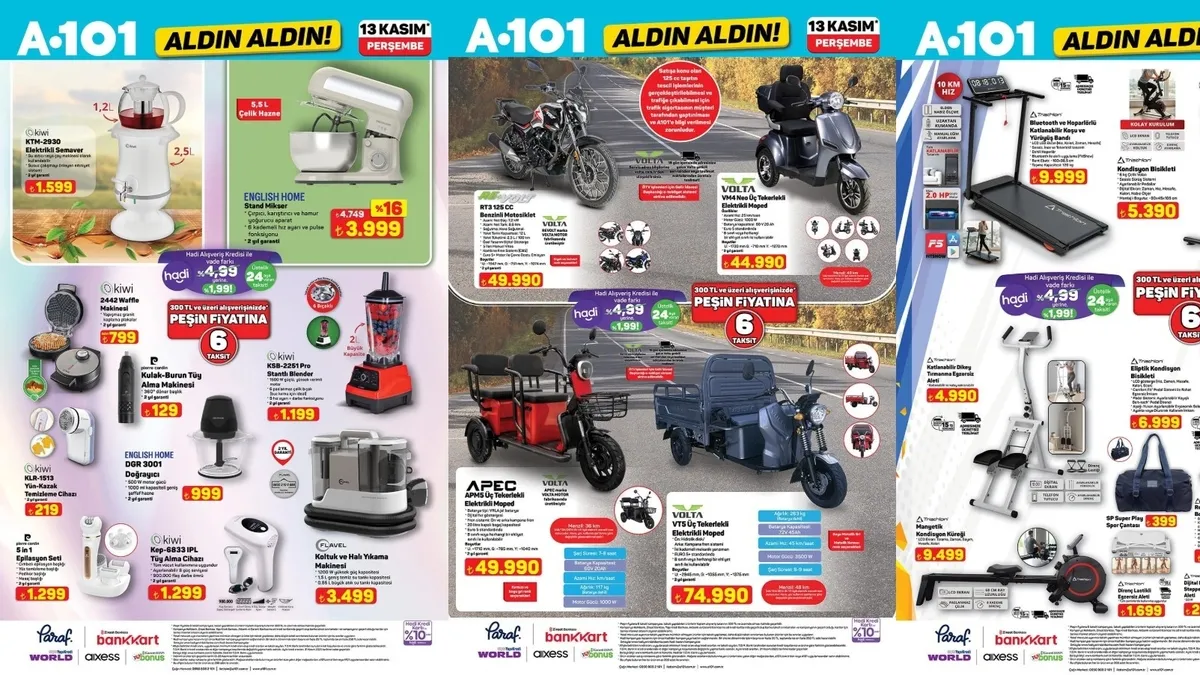 A101 AKTÜEL PERŞEMBE FIRSATLARI! A101 aktüel 13 Kasım indirimleri: kondisyon bisikleti, kirli sepeti, halı yıkama makinesi...
