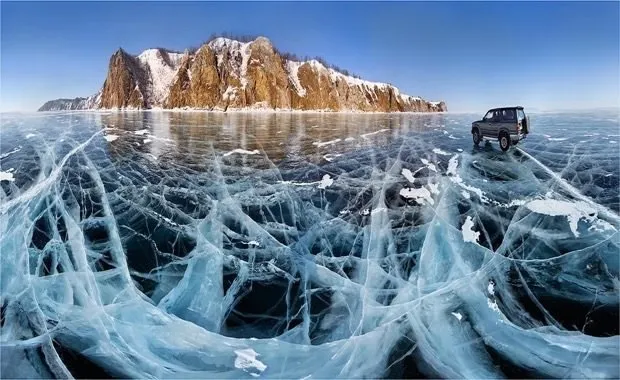 Donmuş göl manzaları