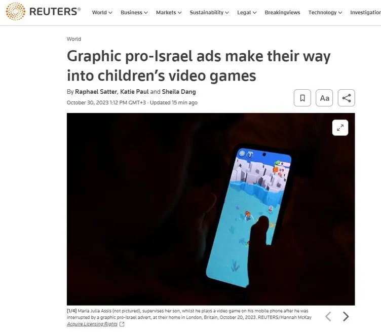 İsrail’den iğrenç propaganda:Çocukları video oyunuyla zehirliyorlar! Bu kanlı reklamın oyunda ne işi var?”