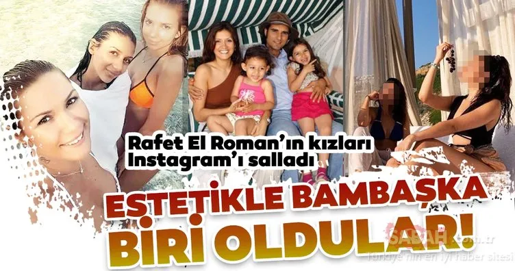 Rafet El Roman’ın kızları Su El Roman ve Şevval El Roman Instagram’ı salladı! Su El Roman ve Şevval El Roman estetikle bambaşka birine dönüştüler...