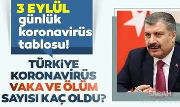 SON DAKİKA: 3 Eylül Türkiye’de corona virüs vaka ve ölü sayısı kaç oldu? 3 Eylül 2020 Perşembe Sağlık Bakanlığı Türkiye corona virüsü günlük son durum tablosu…