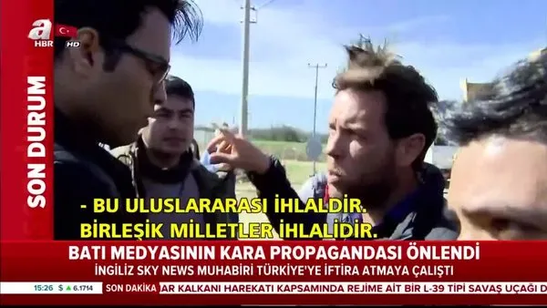 Yunanistan sınırında SKY News Muhabiri'nden kalleş provokasyon | Video