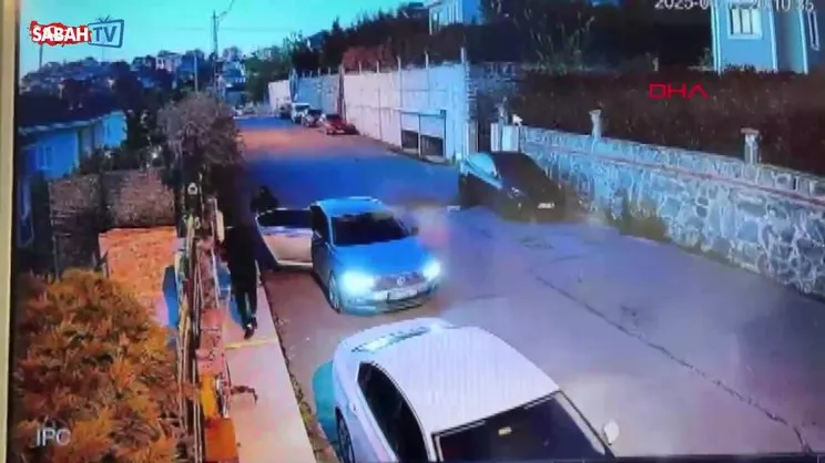 Sultangazi'de hırsızların yakalandıkları anları taksinin araç kamerası görüntüledi | Video