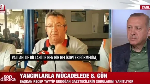 Başkan Erdoğan'dan 'yanan yerlerde helikopter gördüysem namerdim' diyen CHP'li Engin Altay'a cevap | Video