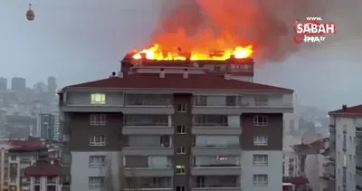 Son Dakika: Ankara Yenimahalle’de 15 katlı binanın çatısında korkutan yangın anı kamerada | Video