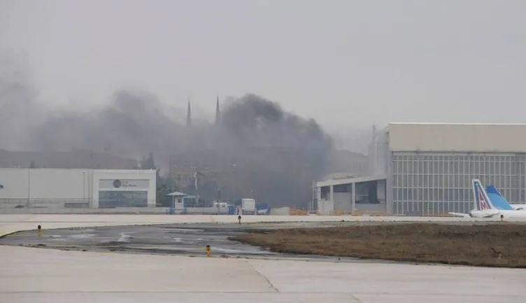 Havalimanında yangın paniği