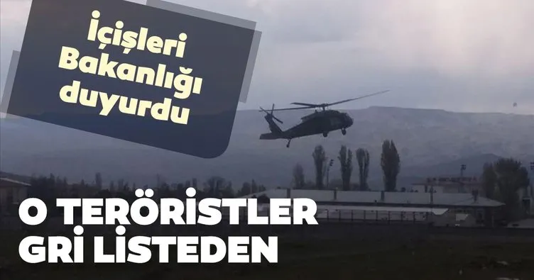 İçişleri Bakanlığı: Kars’ta etkisiz hale getirilen PKK’lı 7 teröristten 4’ü, gri listede