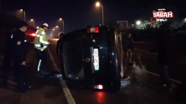 Ümraniye'de virajı alamayan otomobil takla attı: 1 yaralı | Video