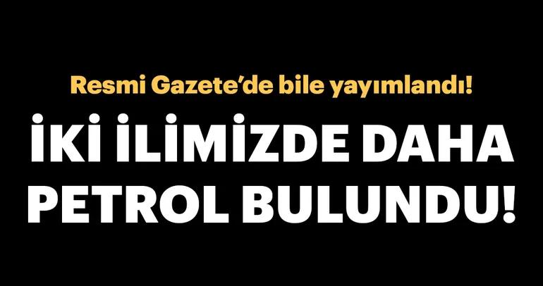 İki ilimizde daha petrol bulundu!