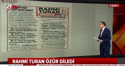 CHP’nin kurguladığı Külliye’ye giden CHP’li entrikası ile tepki çeken Rahmi Turan, Başkan Erdoğan’dan özür diledi