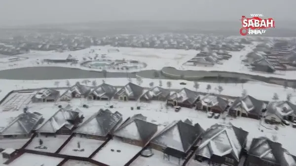 Teksas'ta kar fırtınası alarmı! 17 bölgede afet ilan edildi | Video