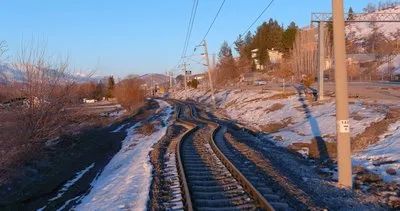 Gölbaşı’nda yamulan tren rayları havadan görüntülendi