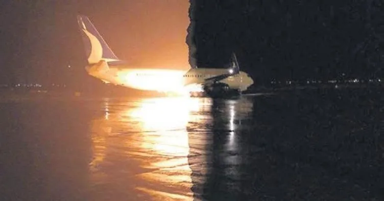 İstanbul uçağında yangın paniği