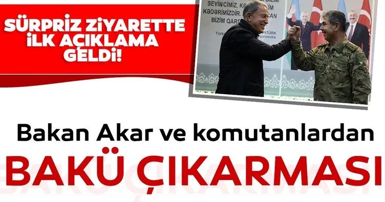 SON DAKİKA: Bakan Akar ve komutanlardan Bakü çıkarması! Rusya ile kritik görüşme...
