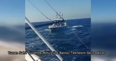 Ege’de Türk balıkçı teknesine Yunan tacizi! Sahil Güvenlik devreye girince kaçtılar | VİDEO