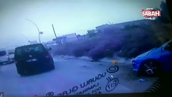 Tekirdağ'da takla atan araç başka bir aracın kamerasına yakalandı