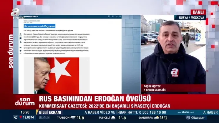 Rus Basınından Cumhurbaşkanı Erdoğan'a övgü: 