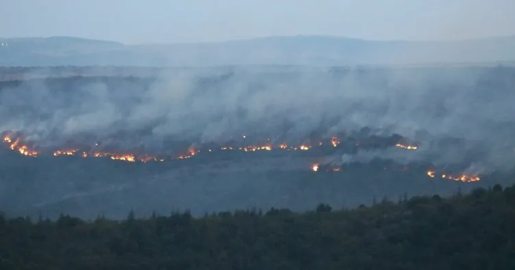 Bulgaristan’da orman yangını! Alevler Edirne’den görülebiliyor...