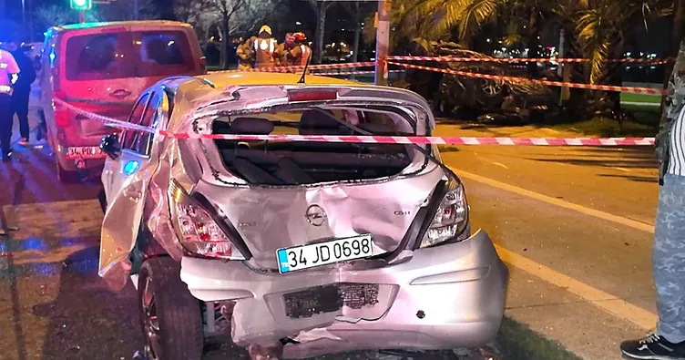 Kartal’da virajı alamayan otomobil takla attı: 2 yaralı