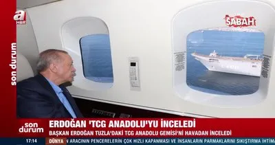 Başkan Erdoğan TCG Anadolu Gemisi’ni havadan inceledi | Video