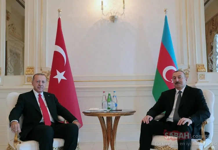 Başkan Erdoğan'a Azerbaycan'da sıcak karşılama!