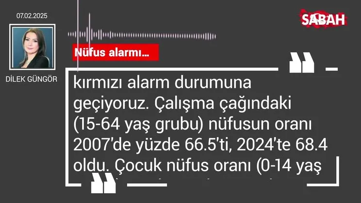 Dilek Güngör | Nüfus alarmı...