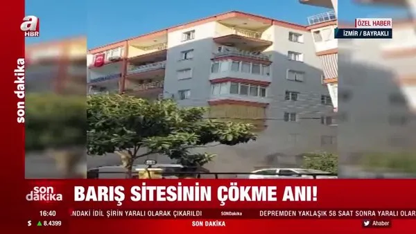 Son dakika deprem görüntüleri! İzmir'de Barış Sitesinin çökme anı kamerada! | Video