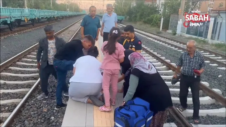 Hareket eden trenden atlayan kadın yaralandı | Video