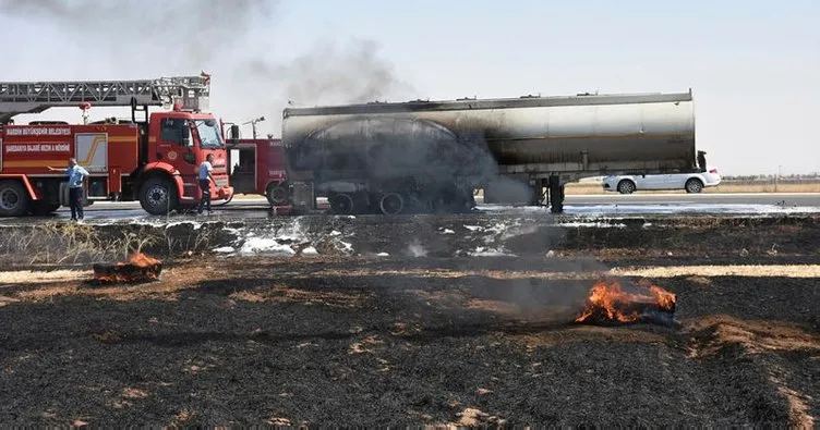 Mardin’de ham petrol yüklü tanker yandı!