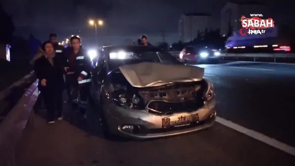 Tem Otoyolu'nda 3 araç zincirleme kazaya karıştı | Video