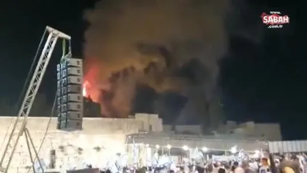 Mescid-i Aksa’nın bahçesinde yangın çıktı, fanatik İsrailliler bayraklarla meydanlarda kutlama yaptı! | Video