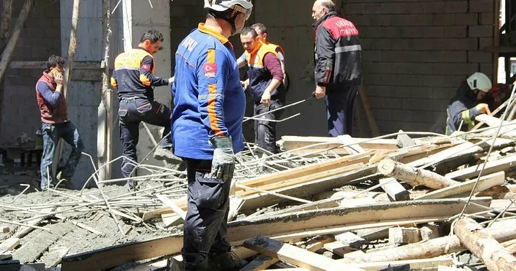 Trabzon’da cami lojmanı inşaatı çöktü: 1 ölü, 7 yaralı
