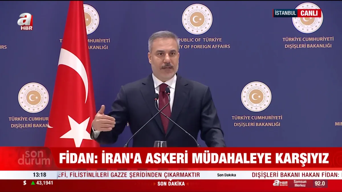 Bakan Fidan: İran’a askeri müdahaleye karşıyız videosunu izle Bakan Fidan: İran’a askeri müdahaleye karşıyız videosunu izle