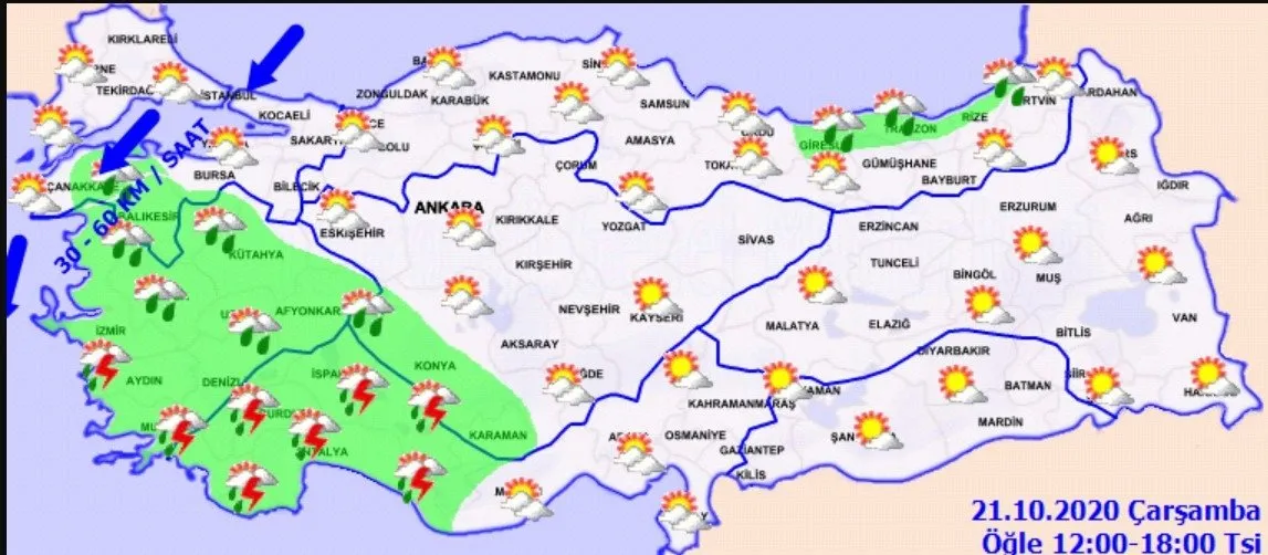 Son Dakika Hava Durumu Saganak Ve Kuvvetli Ruzgar Uyarisi Geldi O Illerde Gun Boyu Etkili Olacak