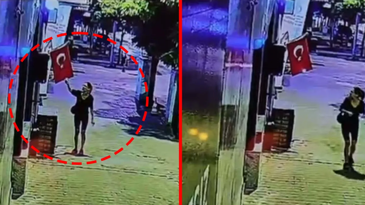 Muğla'da Türk bayrağını yakan şüpheli kadın gözaltına alındı haber görseli