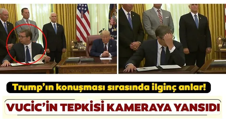 Trump'ın açıklamaları sonrası Vucic'in yüz ifadesi sosyal medyada gündem oldu