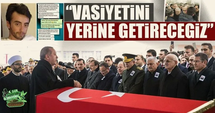 Afrin şehidinin törenine katılan Erdoğan: Evladımızın vasiyetini yerine getireceğiz