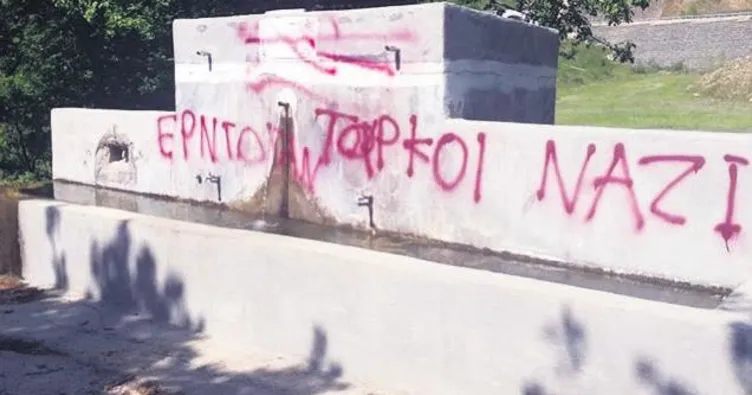 Türk köyünün çeşmesine ırkçı saldırı