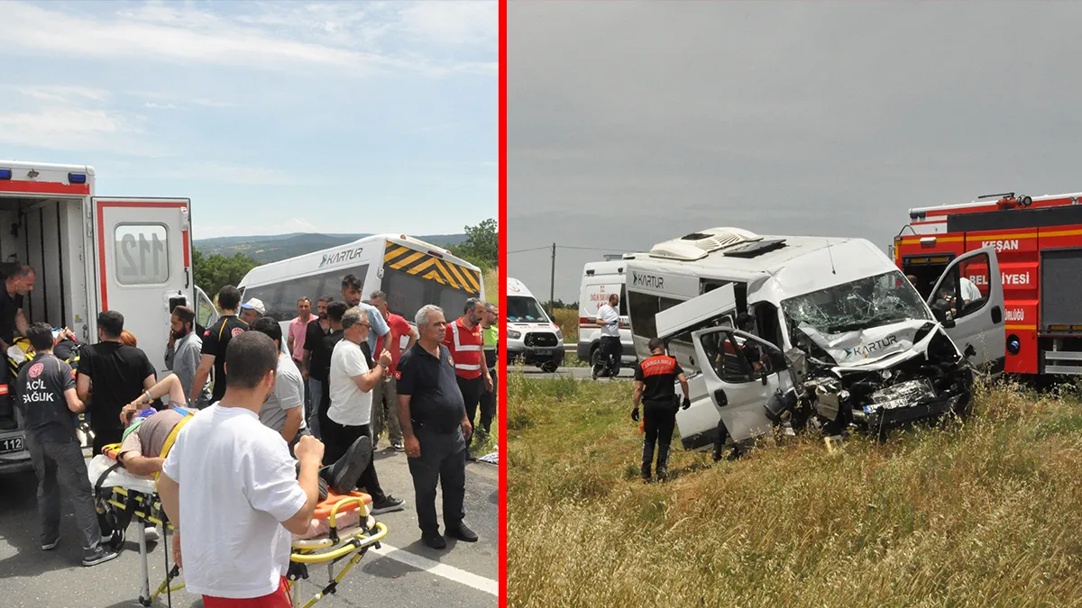 Edirne’de can pazarı! Yolcu minibüsü tıra ok gibi saplandı: Yaralılar var!
