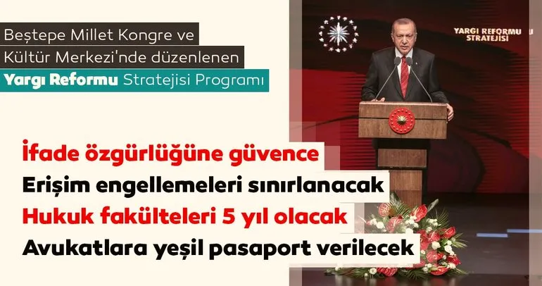 Başkan Erdoğan yeni yargı reform belgesini açıkladı