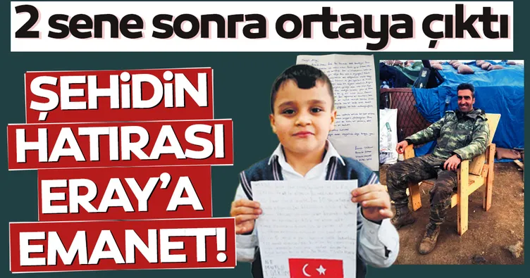 Şehidin bayrağı Eray’a emanet