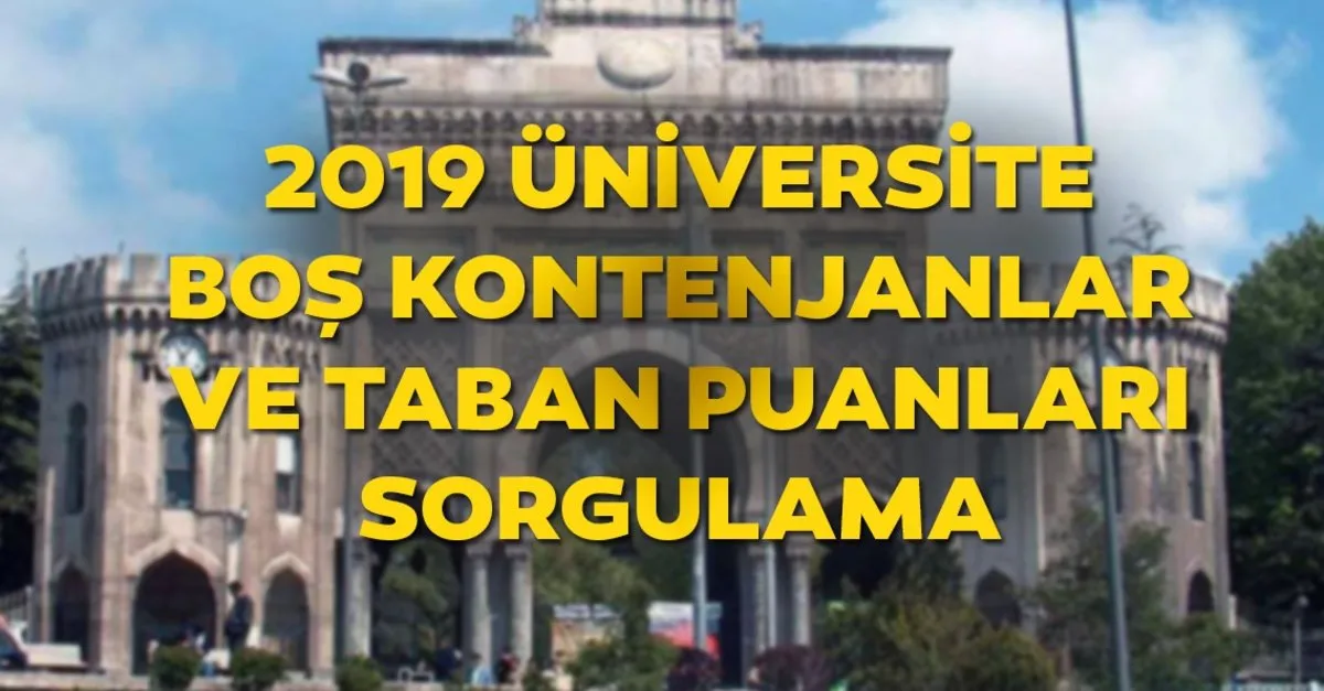 Yks Universite Bos Kontenjanlari Nasil Ve Nereden Sorgulanir 2019 Universite Bos Kontenjan Ve Taban Puanlari Hemen Ogren Egitim Haberleri
