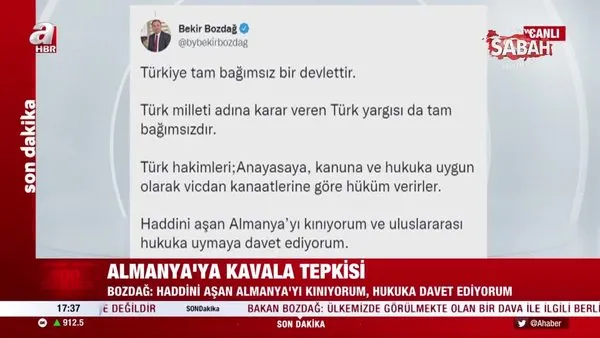 Son dakika: Adalet Bakanı Bekir Bozdağ'dan Almanya'ya Osman Kavala tepkisi: Haddini aştı... | Video